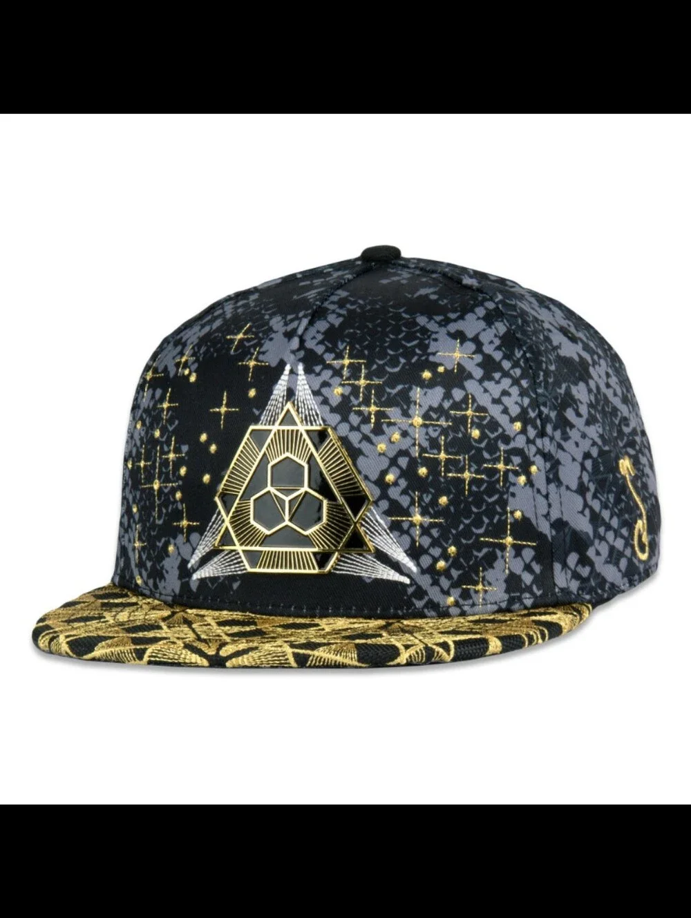 🌹💀Grassroots California: Celestial Serpent V2 Black Snapback Hat💀🌹